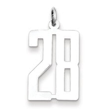 Sterling Silver Medium Elongated Polished Number 28 Charm hide-image