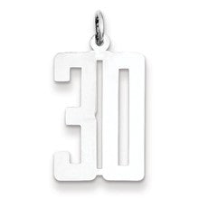 Sterling Silver Medium Elongated Polished Number 30 Charm hide-image
