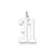 Medium Elongated Polished Number 31 Charm in Sterling Silver