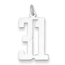 Sterling Silver Medium Elongated Polished Number 31 Charm hide-image