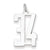 Sterling Silver Medium Elongated Polished Number 34 Charm hide-image