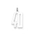 Medium Elongated Polished Number 40 Charm in Sterling Silver