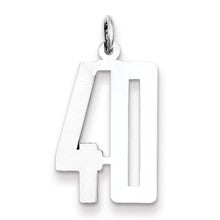 Sterling Silver Medium Elongated Polished Number 40 Charm hide-image