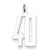 Sterling Silver Medium Elongated Polished Number 40 Charm hide-image