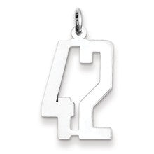 Sterling Silver Medium Elongated Polished Number 42 Charm hide-image