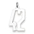 Sterling Silver Medium Elongated Polished Number 42 Charm hide-image