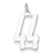 Sterling Silver Medium Elongated Polished Number 44 Charm hide-image