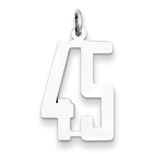 Sterling Silver Medium Elongated Polished Number 45 Charm hide-image