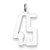 Sterling Silver Medium Elongated Polished Number 45 Charm hide-image