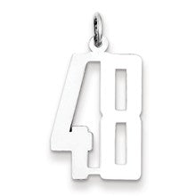 Sterling Silver Medium Elongated Polished Number 48 Charm hide-image