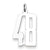 Sterling Silver Medium Elongated Polished Number 48 Charm hide-image