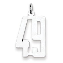 Sterling Silver Medium Elongated Polished Number 49 Charm hide-image