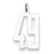 Sterling Silver Medium Elongated Polished Number 49 Charm hide-image