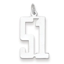 Sterling Silver Medium Elongated Polished Number 51 Charm hide-image