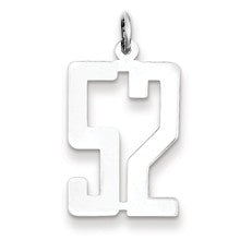 Sterling Silver Medium Elongated Polished Number 52 Charm hide-image