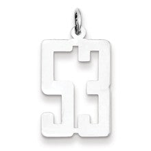 Sterling Silver Medium Elongated Polished Number 53 Charm hide-image