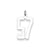 Medium Elongated Polished Number 57 Charm in Sterling Silver