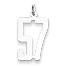 Sterling Silver Medium Elongated Polished Number 57 Charm hide-image