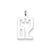 Medium Elongated Polished Number 62 Charm in Sterling Silver