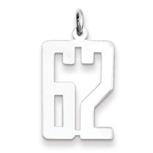 Sterling Silver Medium Elongated Polished Number 62 Charm hide-image