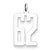 Sterling Silver Medium Elongated Polished Number 62 Charm hide-image