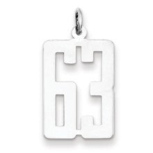 Sterling Silver Medium Elongated Polished Number 63 Charm hide-image