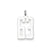 Medium Elongated Polished Number 63 Charm in Sterling Silver