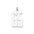 Medium Elongated Polished Number 65 Charm in Sterling Silver