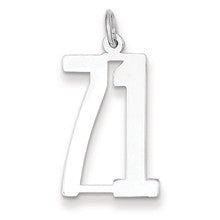 Sterling Silver Medium Elongated Polished Number 71 Charm hide-image