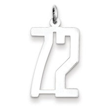 Sterling Silver Medium Elongated Polished Number 72 Charm hide-image
