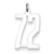Sterling Silver Medium Elongated Polished Number 72 Charm hide-image