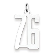 Sterling Silver Medium Elongated Polished Number 76 Charm hide-image