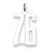 Sterling Silver Medium Elongated Polished Number 76 Charm hide-image
