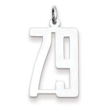 Sterling Silver Medium Elongated Polished Number 79 Charm hide-image