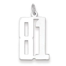 Sterling Silver Medium Elongated Polished Number 81 Charm hide-image