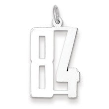 Sterling Silver Medium Elongated Polished Number 84 Charm hide-image