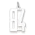 Sterling Silver Medium Elongated Polished Number 84 Charm hide-image