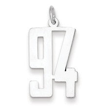 Sterling Silver Medium Elongated Polished Number 94 Charm hide-image