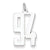 Sterling Silver Medium Elongated Polished Number 94 Charm hide-image