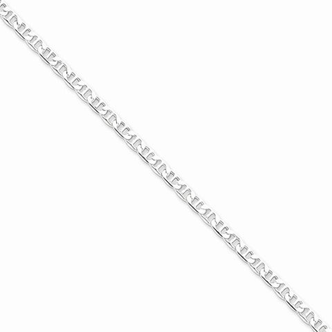 Sterling Silver Hollow Anchor Chain Bracelet