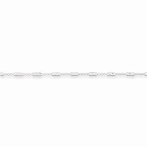Sterling Silver Fancy Anklet Bracelet