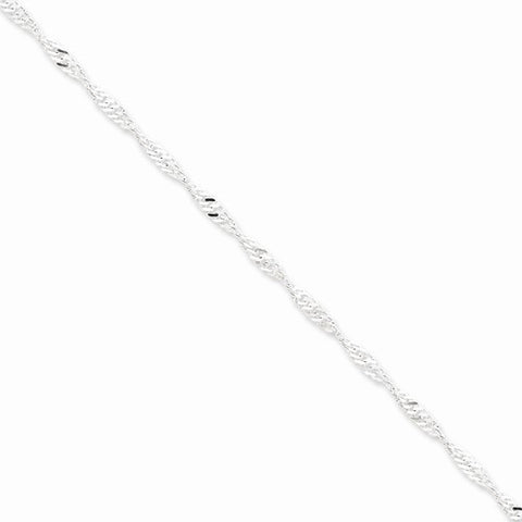 Sterling Silver Singapore Chain Bracelet