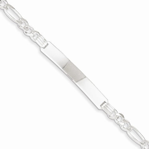 Sterling Silver Id Figaro Link Bracelet