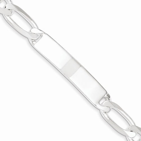Sterling Silver Figaro Id Bracelet