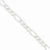 Sterling Silver Pave Flat Figaro Chain Bracelet