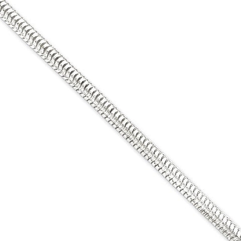 Sterling Silver Diamond-Cut Snake Chain Bracelet