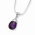 Sterling Silver Dark Purple CZ Pendant On Chain