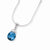 Sterling Silver Blue CZ Pendant On Chain