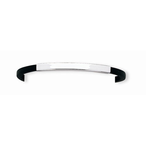 Sterling Silver Black Rubber Bracelet
