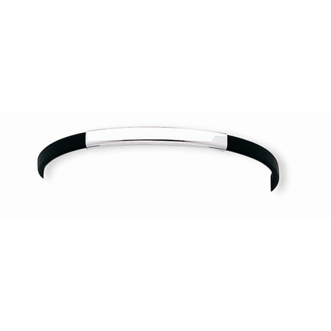 Sterling Silver Black Rubber Bracelet